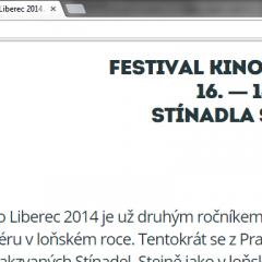 Web filmového festivalu Kino Liberec